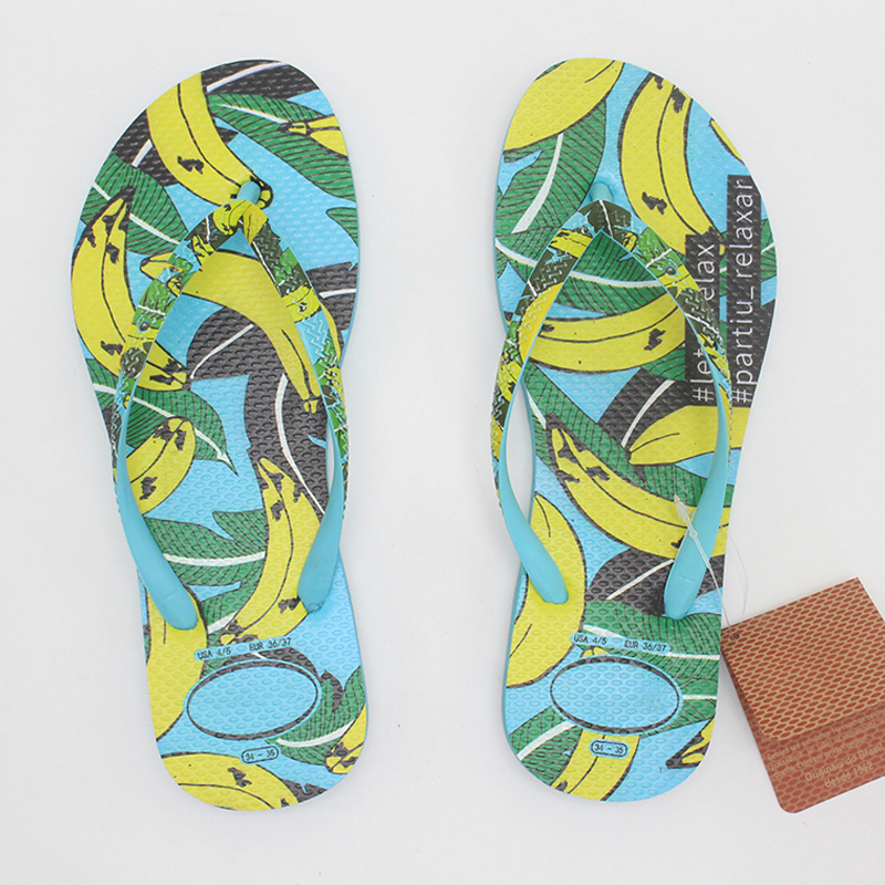 GRS Brazil Lady  Pattern Printing Wedding Slippers Women Summer Beach Rubber Flip Flops